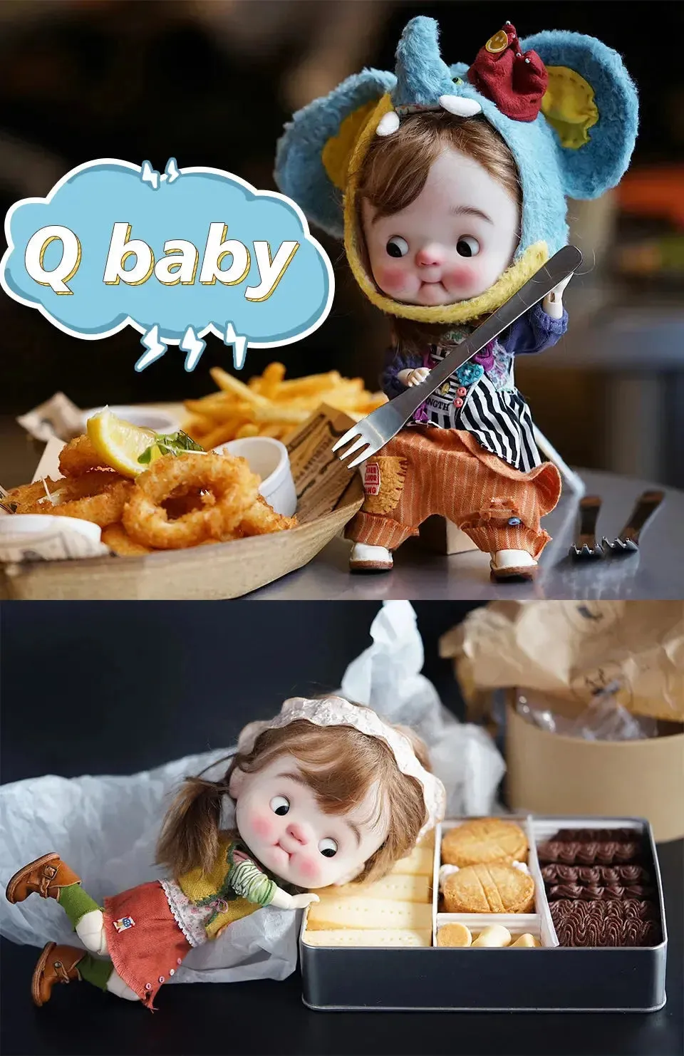 1/6 Scale Cute Expression Q Baby BJD Doll - Anime-Inspired Blythe & Polly Pocket Style | Perfect Gift for Girls