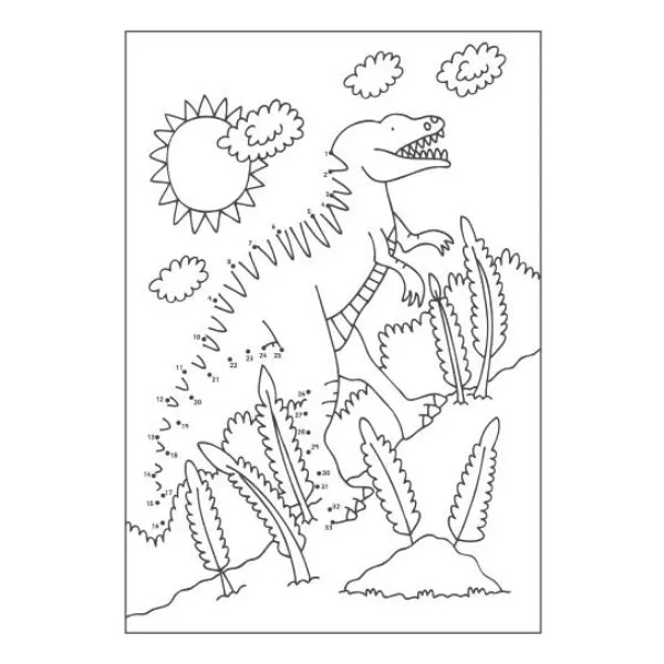 A4 Dinosaur Pirates Dot-to-Dot Colouring Book - Assorted Fun Colouring High Quality Young Adventurers