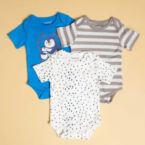 Baby Unisex Dapple Dots Short Sleeve Onesies Pack of 3 Collection
