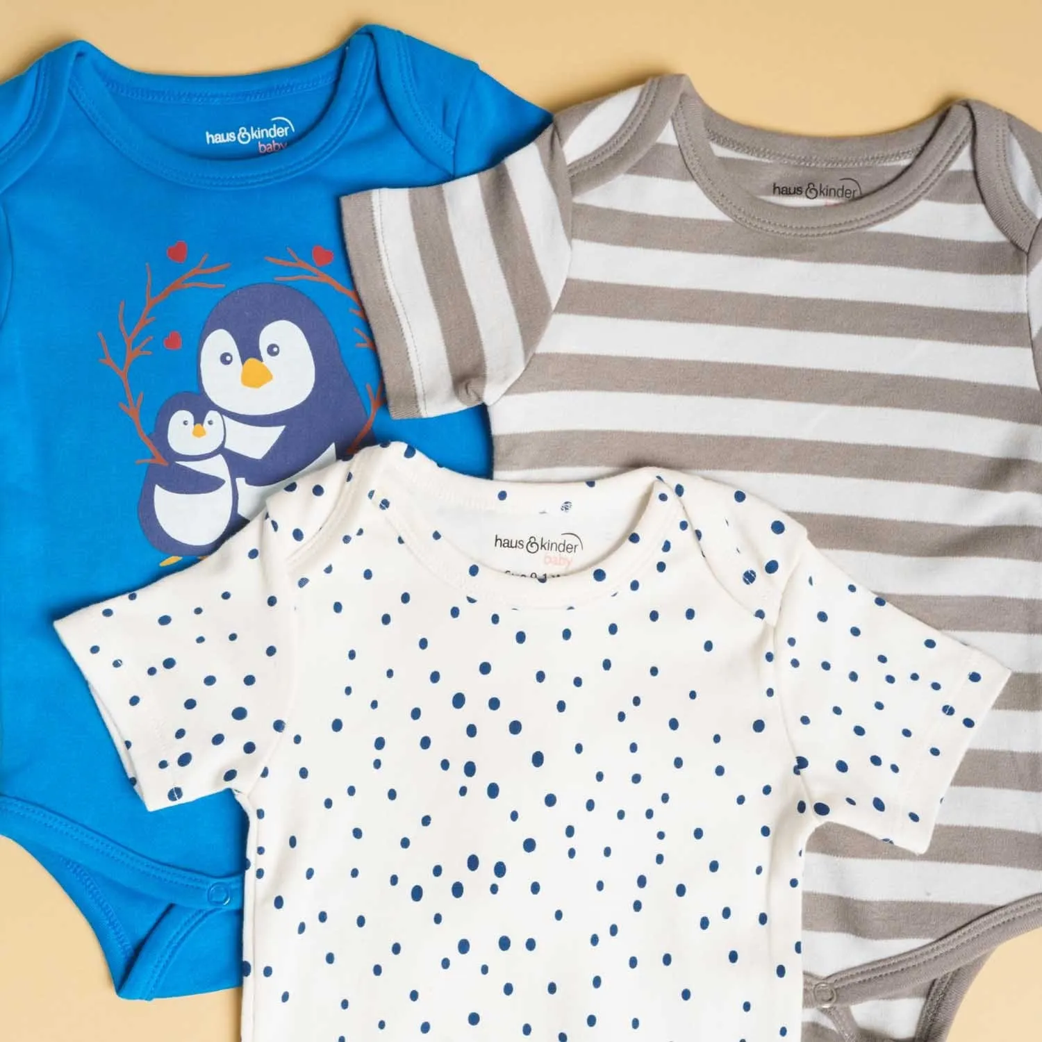 Baby Unisex Dapple Dots Short Sleeve Onesies Pack of 3 Collection