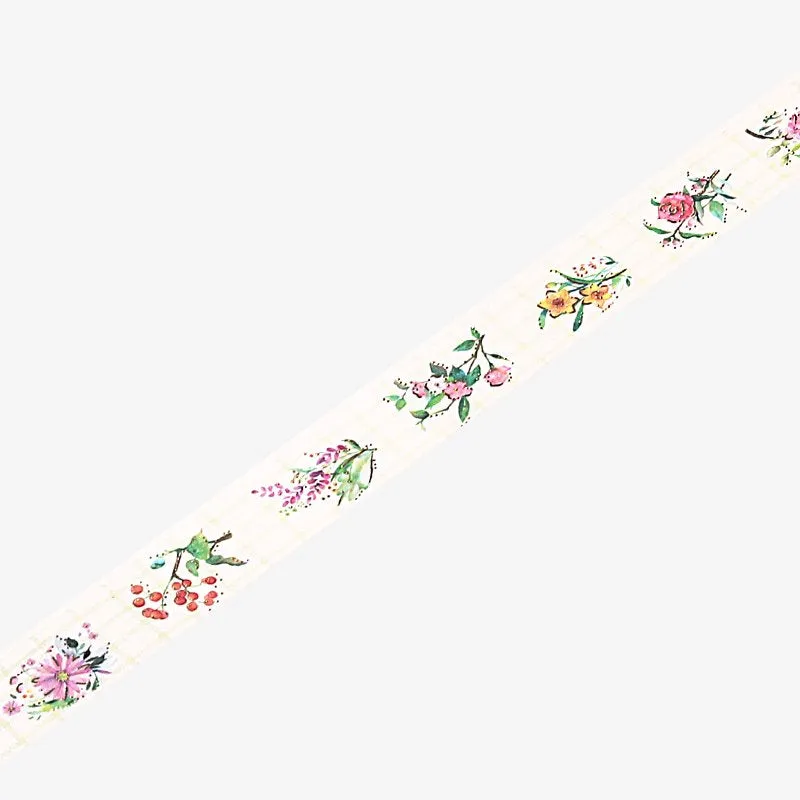 BGM Check Flower Washi Tape