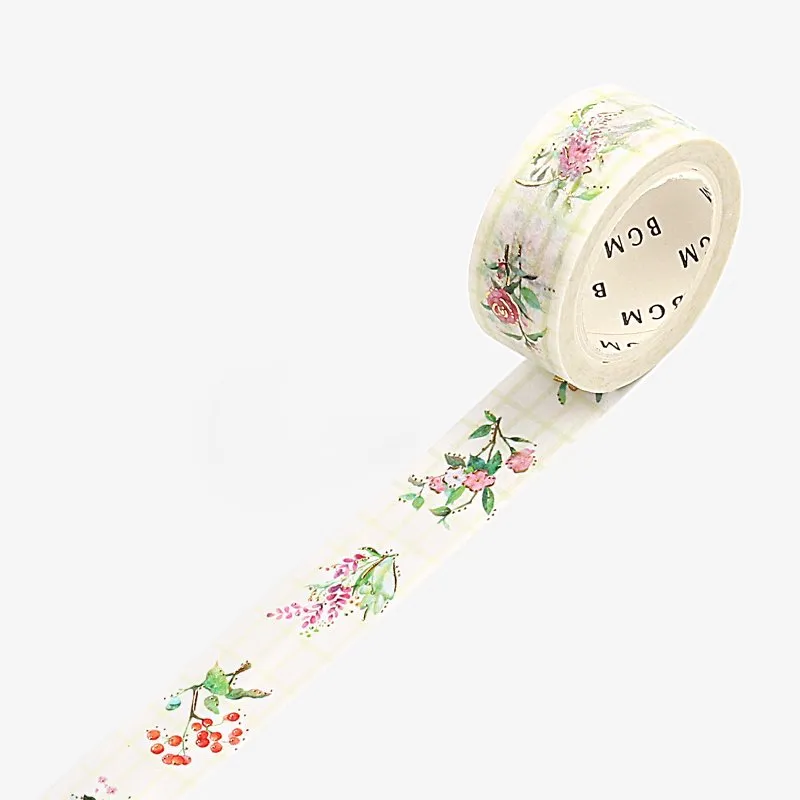 BGM Check Flower Washi Tape