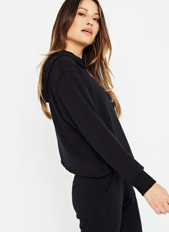 Black Open Back Hoodie