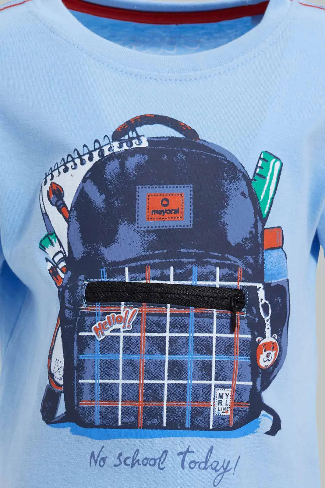 Blue And Navy Zippered Casual Set For Baby Boys (2 Piece)