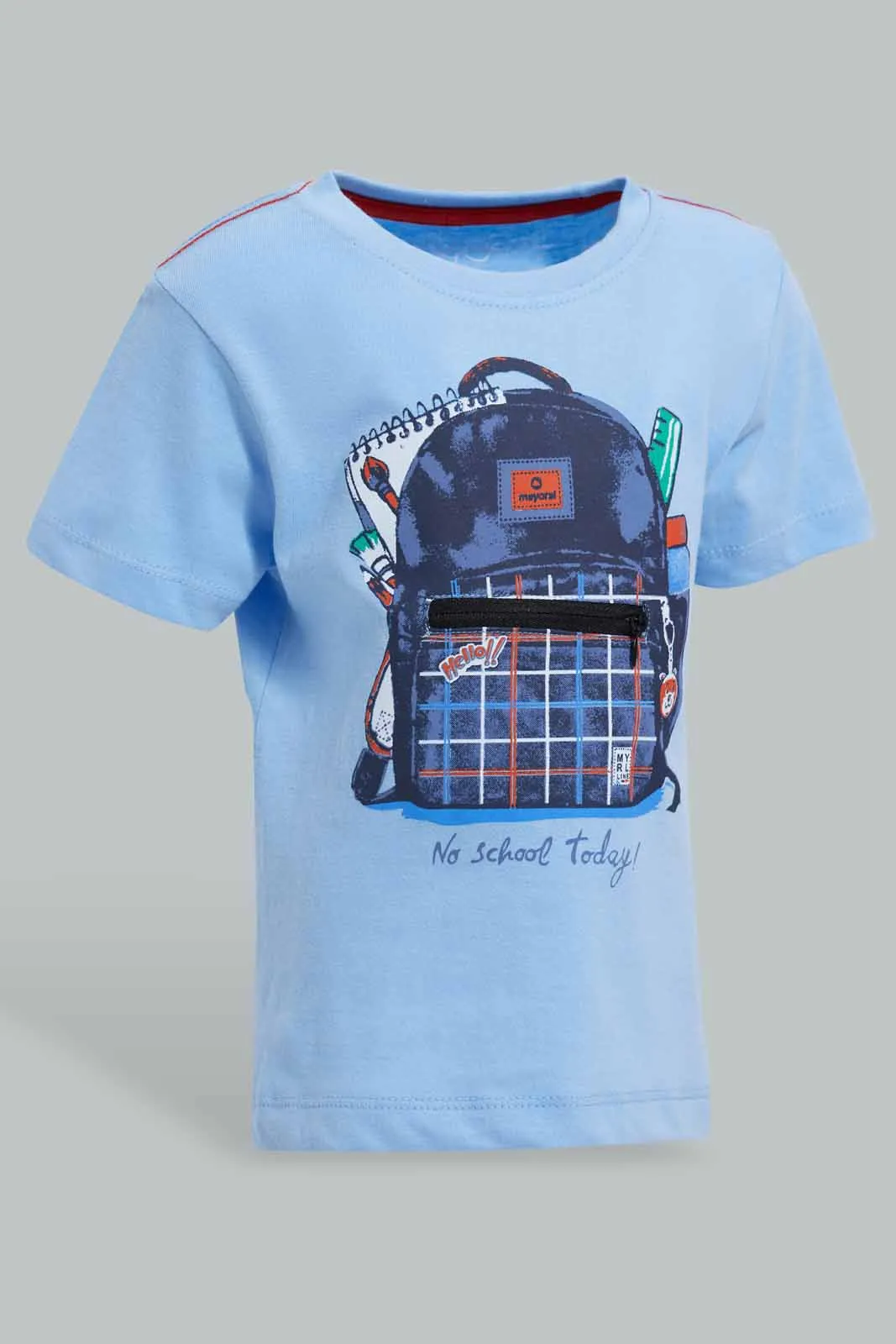 Blue And Navy Zippered Casual Set For Baby Boys (2 Piece)