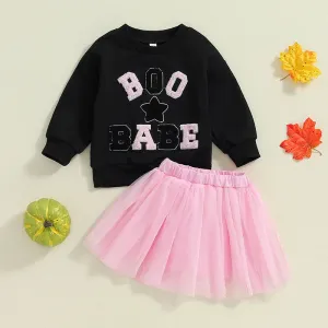 Boo Baby Embroidery Tulle Skirt Set