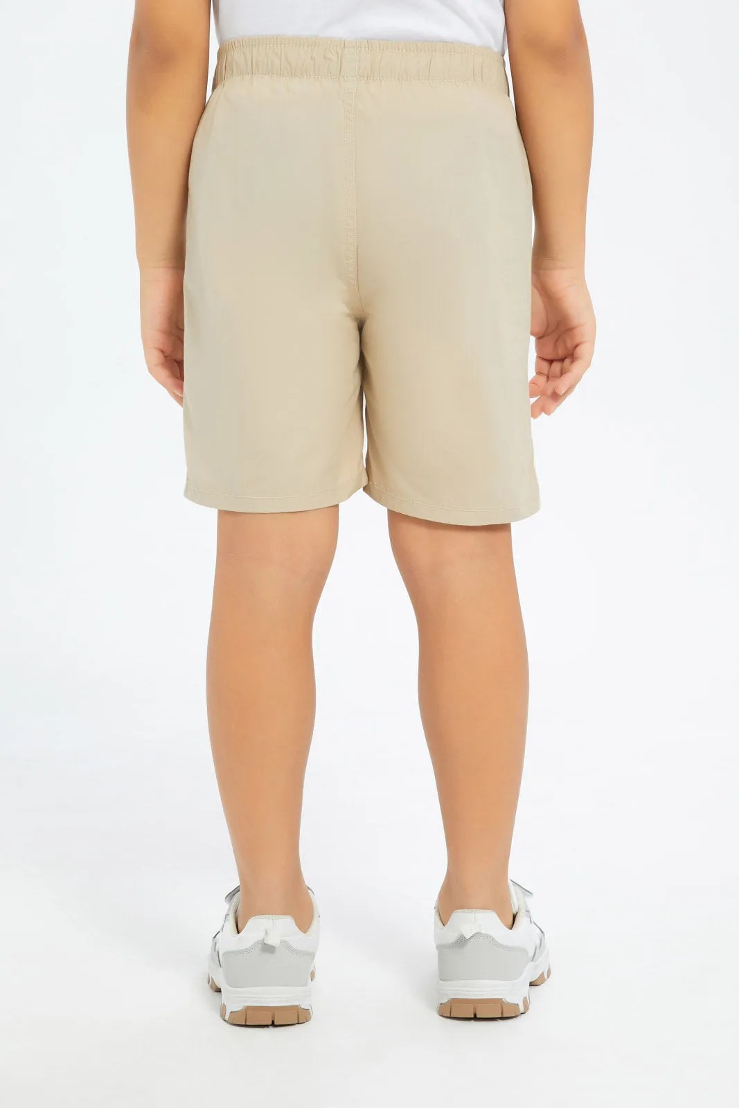 Boys Mint And Beige Balloon Pull-On Shorts Set (Pack Of 2)