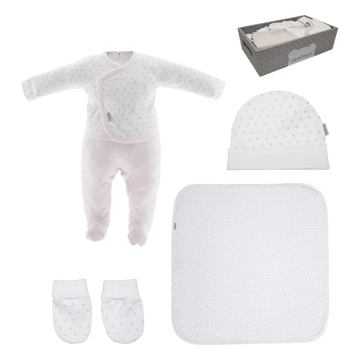 Cambrass 5pcs Set New Born 800 704. 1 - Liso Pink