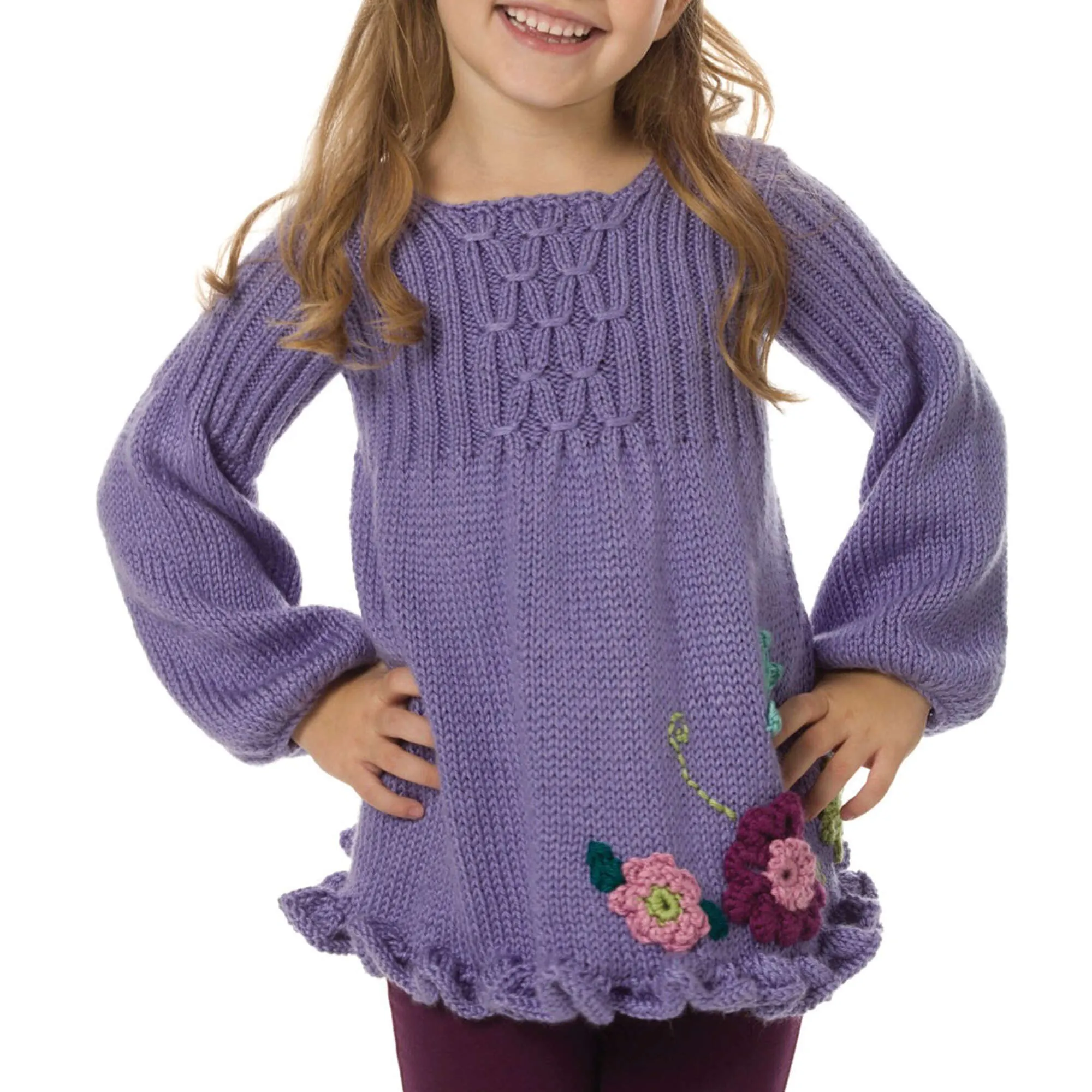 Caron Knit Girl's Smocked Tunic