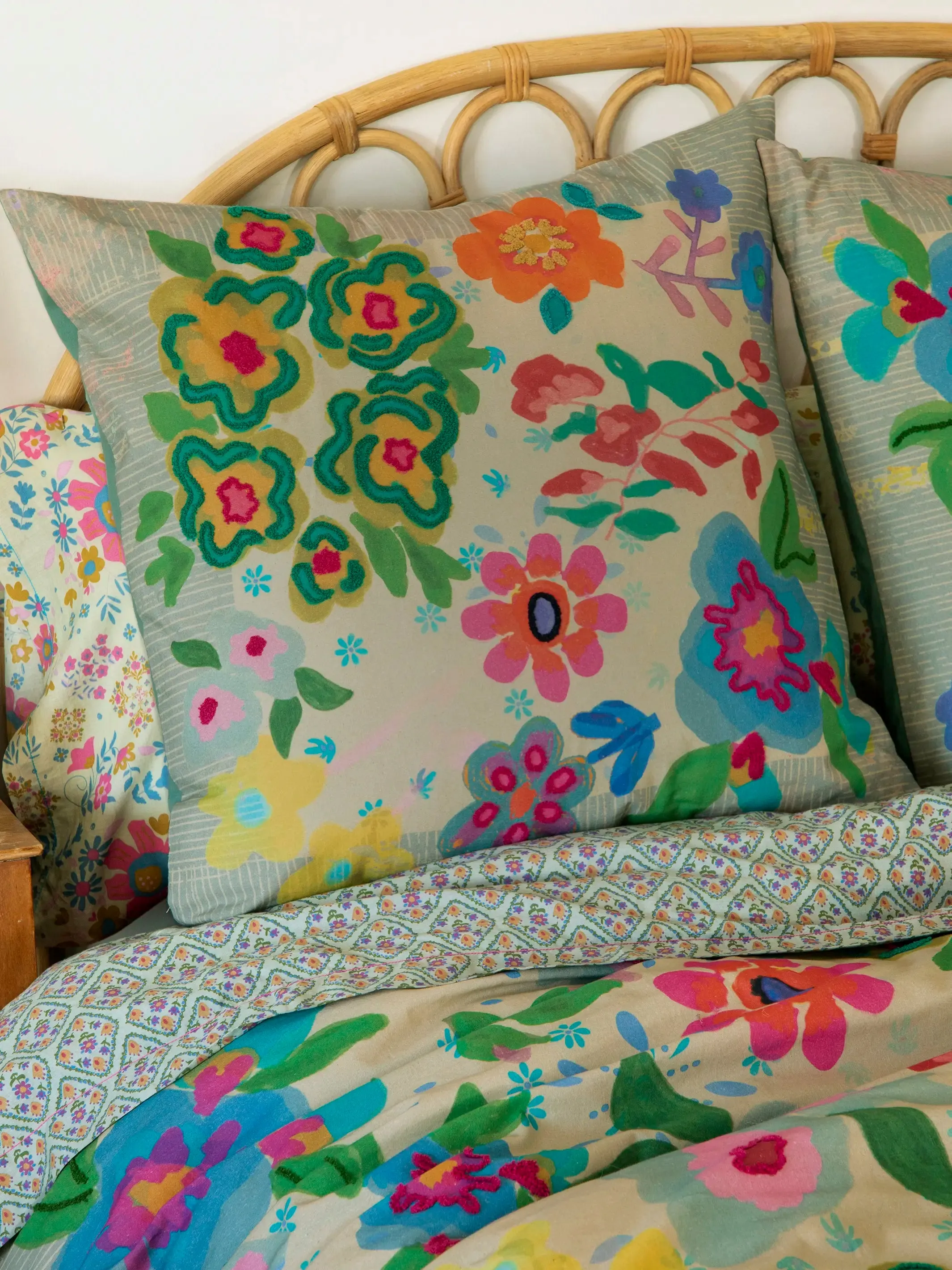 Catalina Cotton Euro Sham - Floral Garden