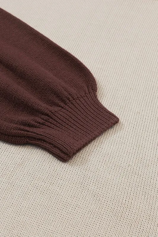 Color my Cozy Color Block Sweater Gray