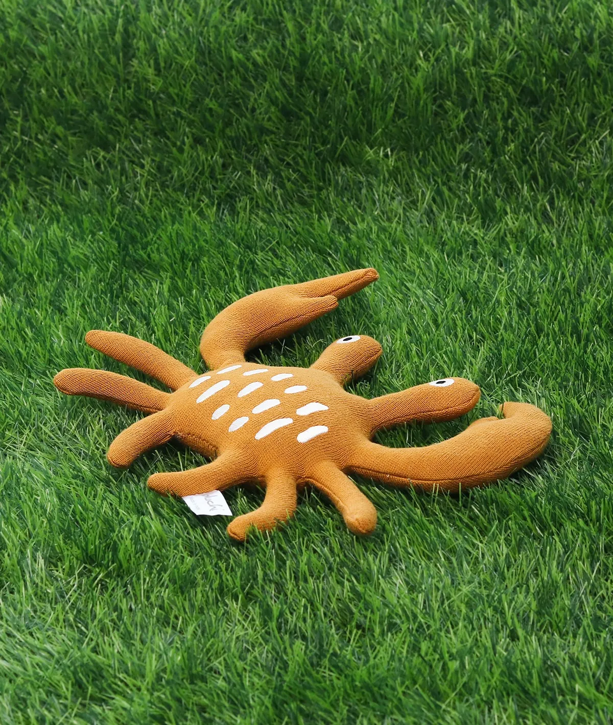 Crabby Cotton Knitted Stuffed Soft Toy (Mustard)