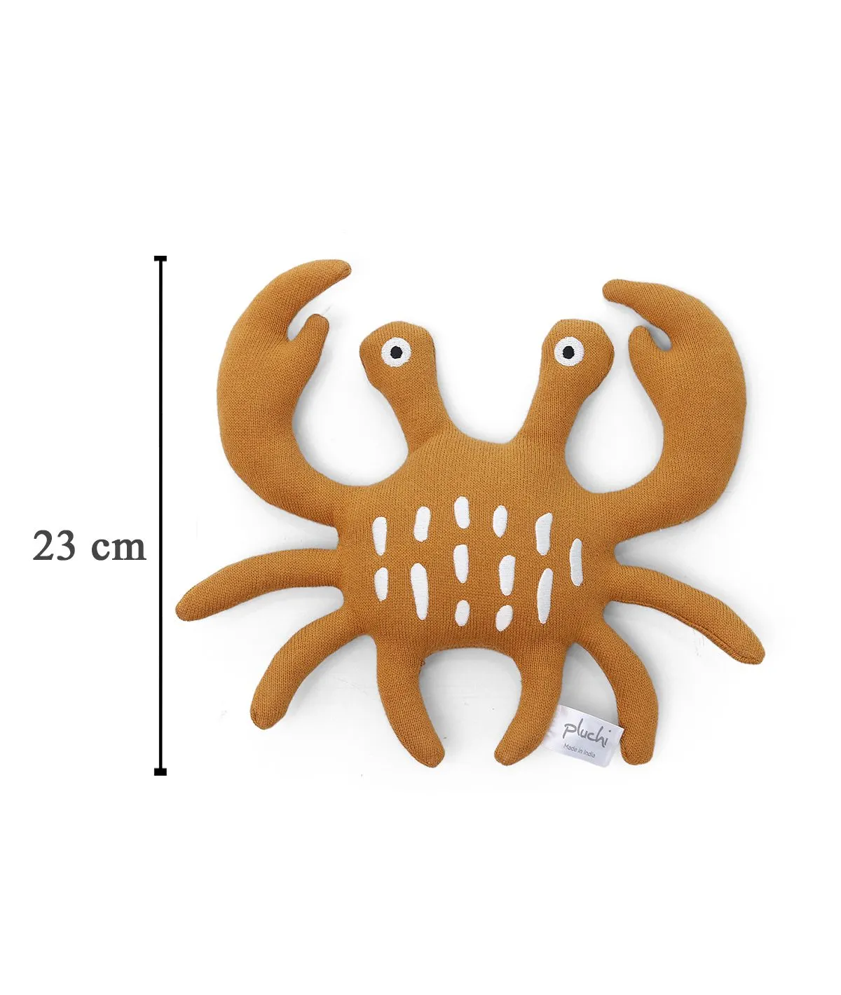 Crabby Cotton Knitted Stuffed Soft Toy (Mustard)