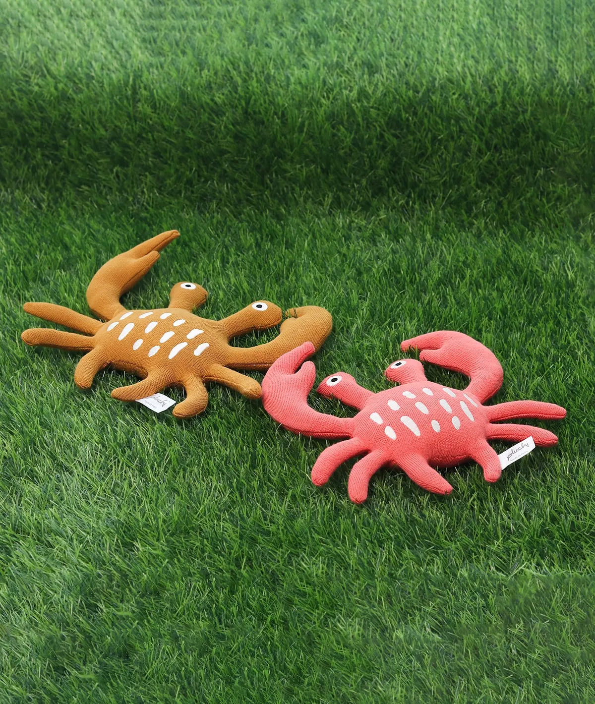 Crabby Cotton Knitted Stuffed Soft Toy (Mustard)