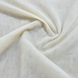 Cream Solid Net Fabric