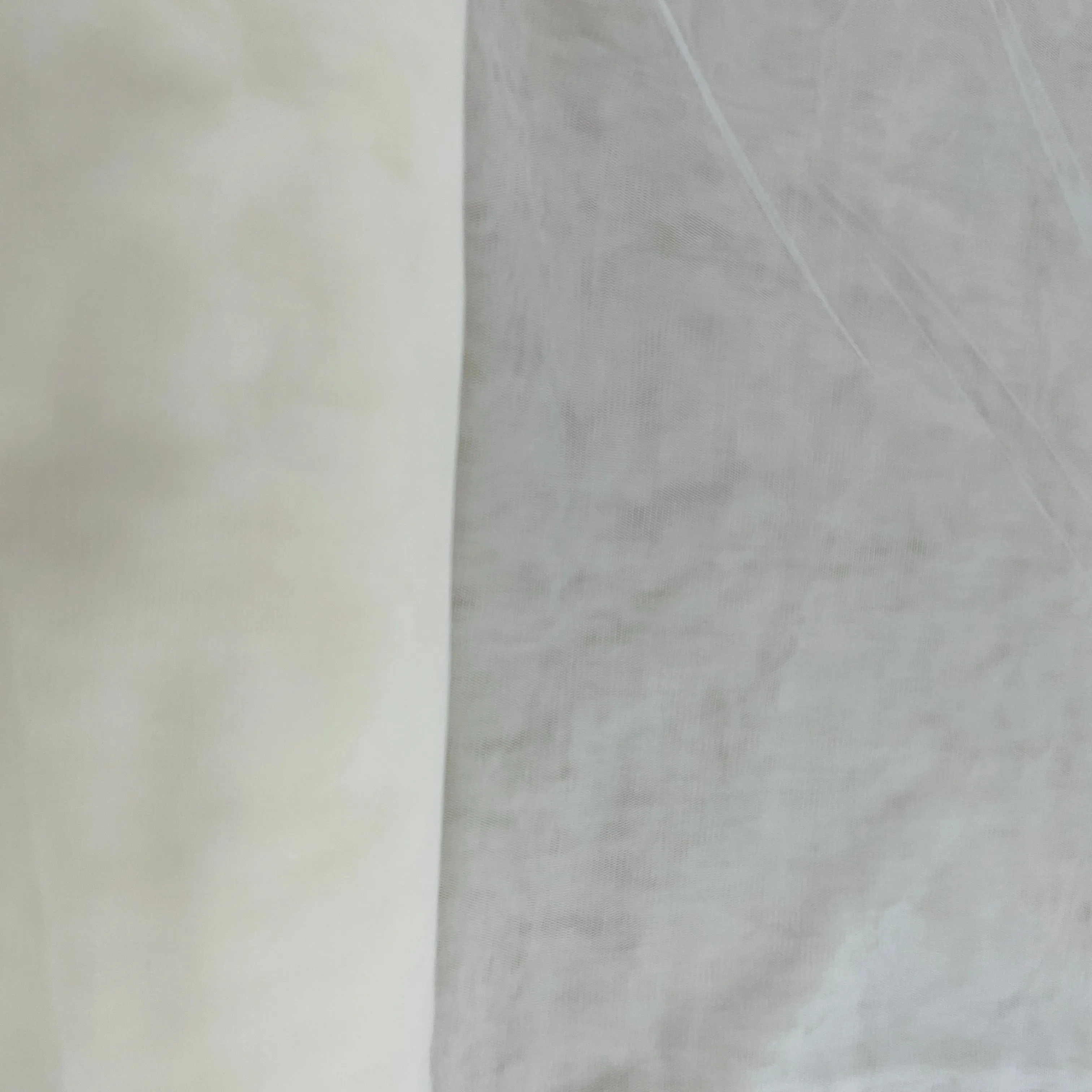 Cream Solid Net Fabric