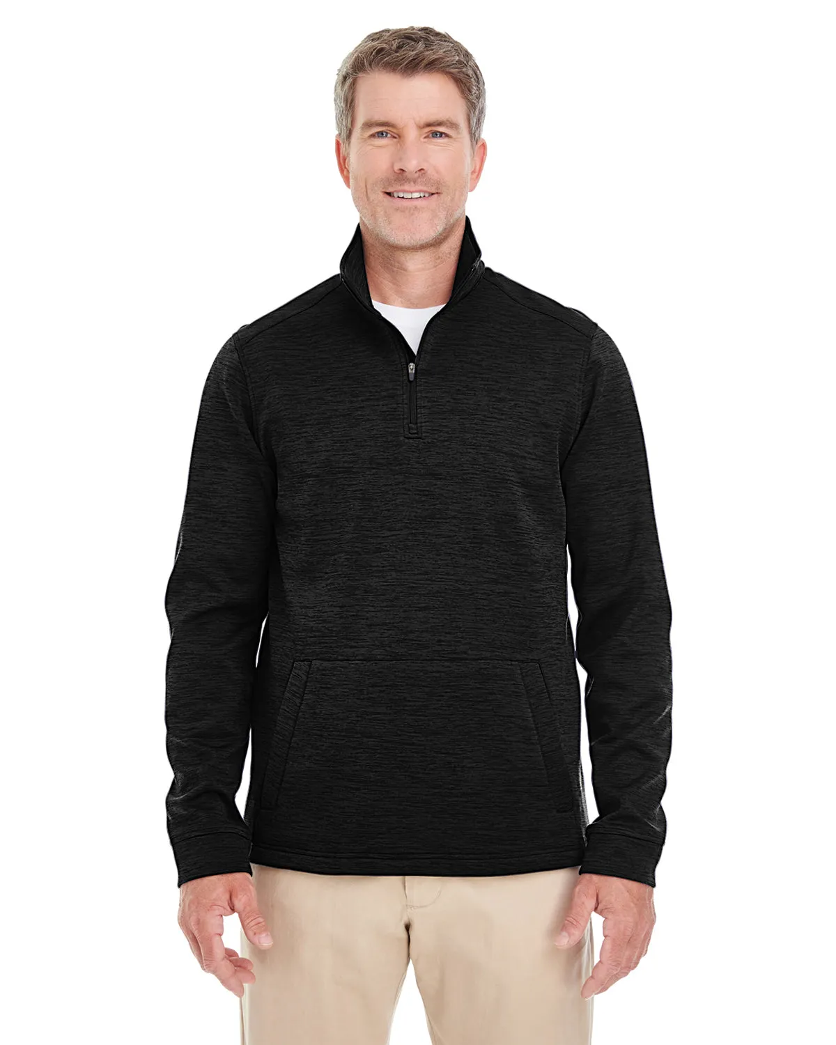 DG798 Devon & Jones Men's Newbury Mélange Fleece Quarter-Zip
