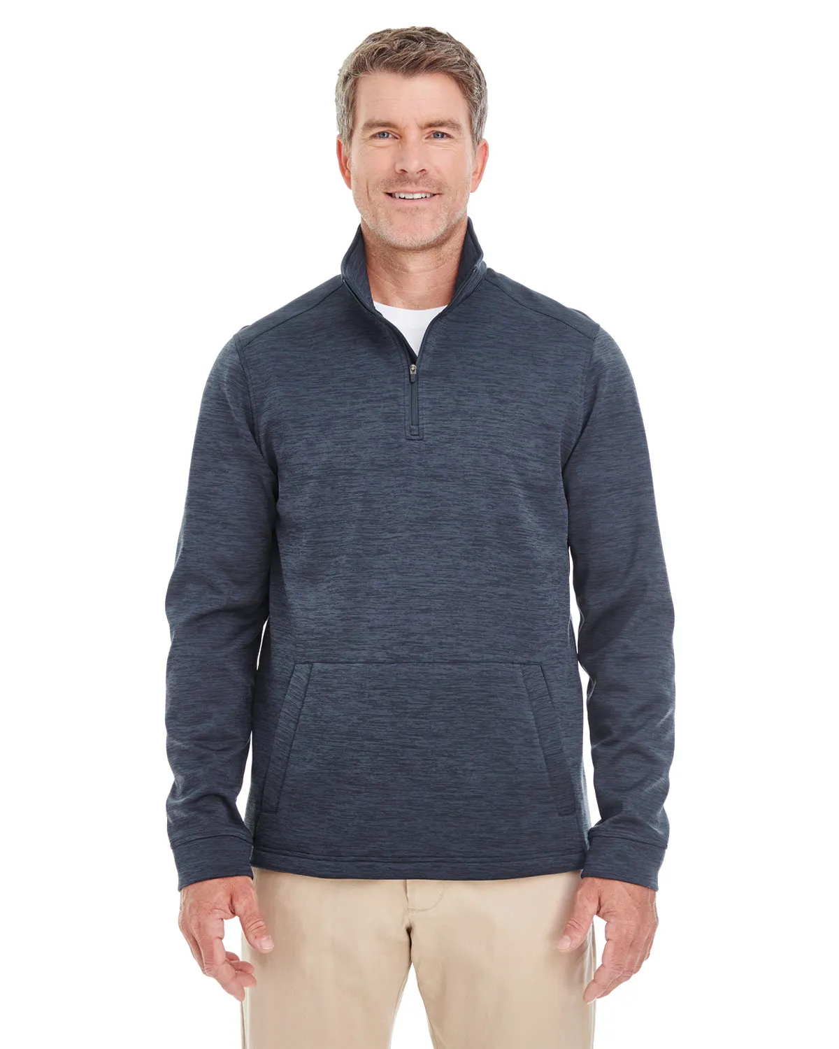 DG798 Devon & Jones Men's Newbury Mélange Fleece Quarter-Zip