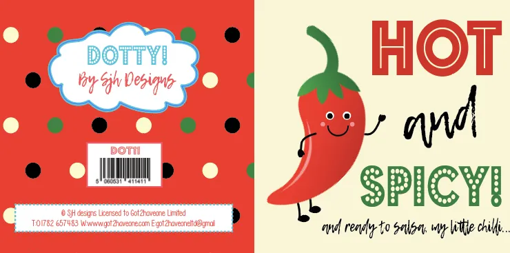 Dotty Card Range - Hot and Spicy Chilli Greetings Card