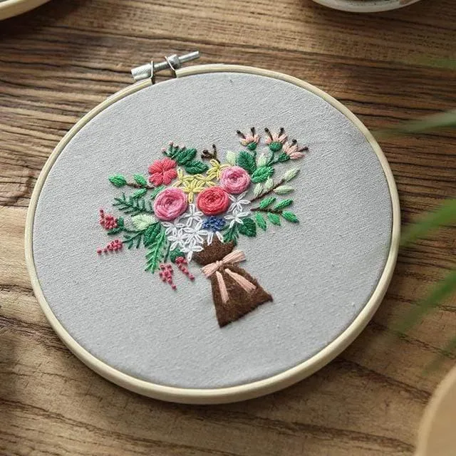 Easy Flower Embroidery DIY Kit