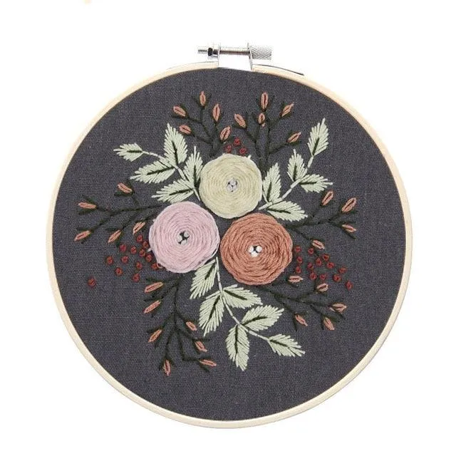 Easy Flower Embroidery DIY Kit