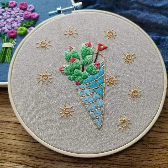 Easy Flower Embroidery DIY Kit
