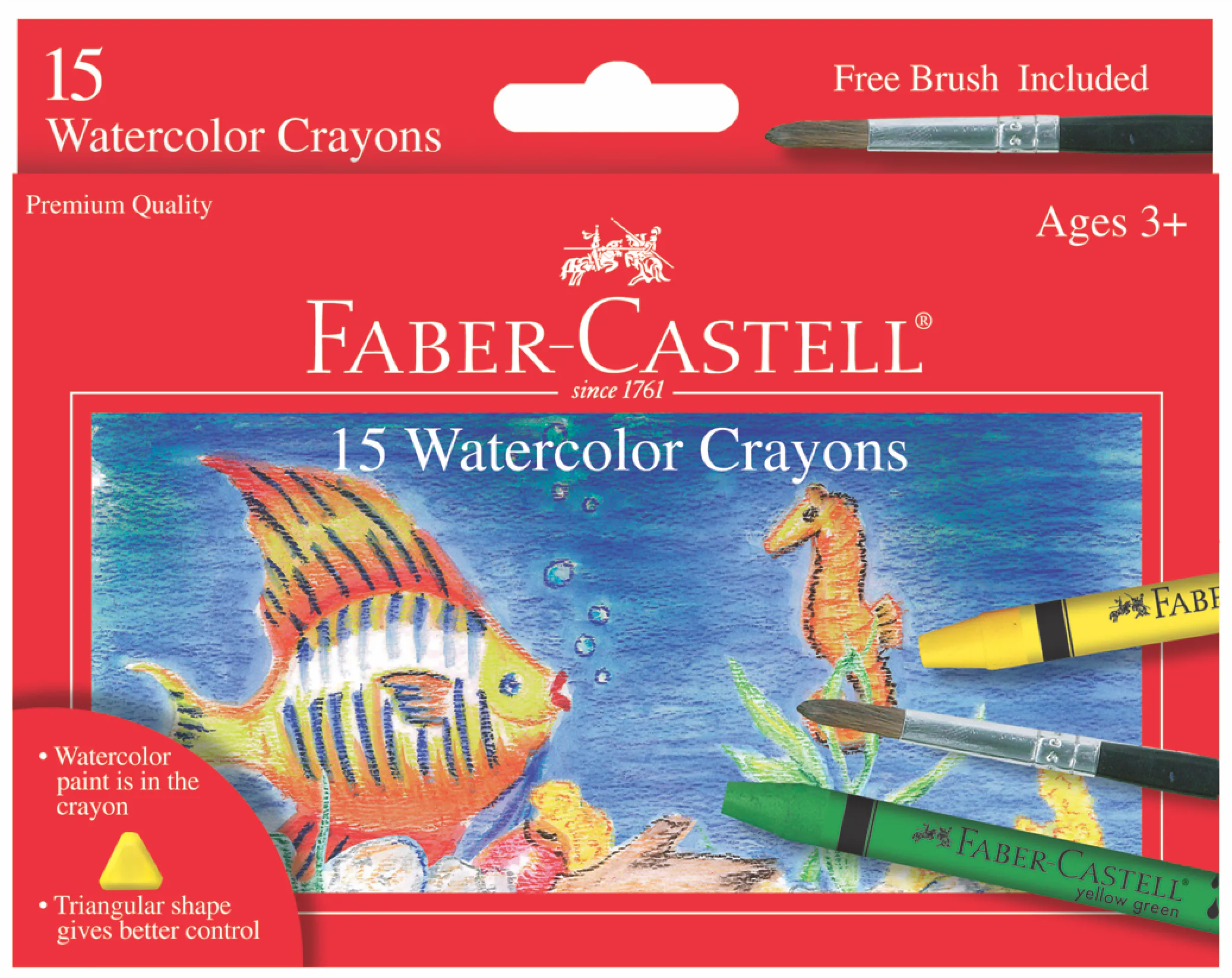 Faber-Castell Watercolor Crayon Set, 16-Colors