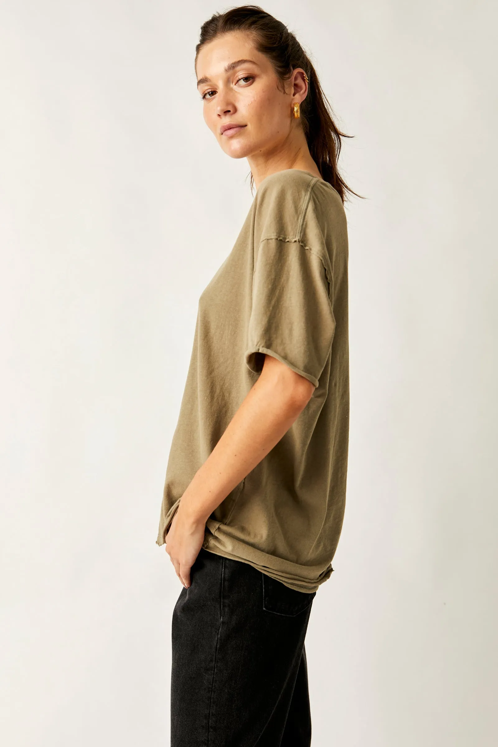 Free People Olive Stone Nina Tee