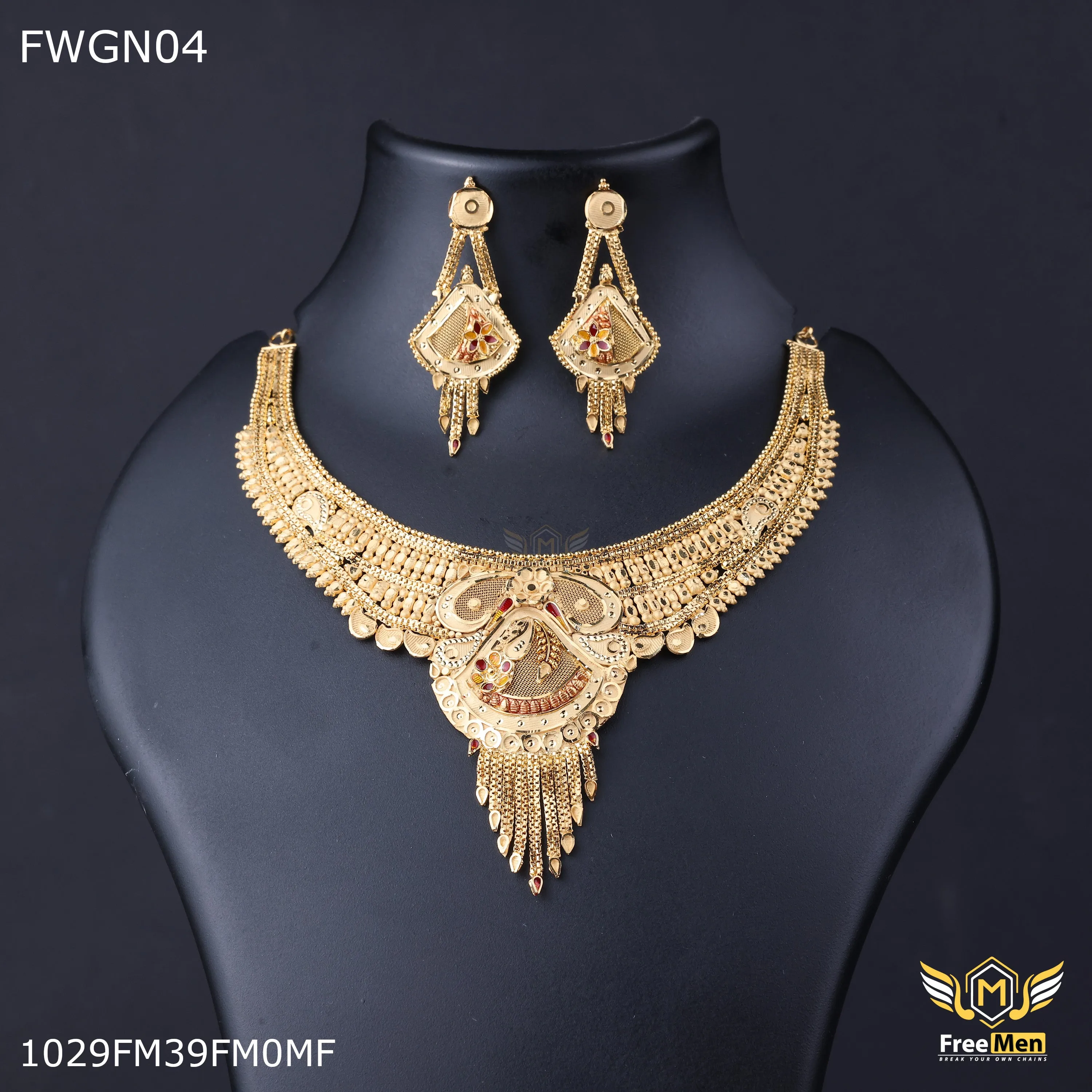 Freemen 1gm Choker Necklace With Earring for women - FWGN04