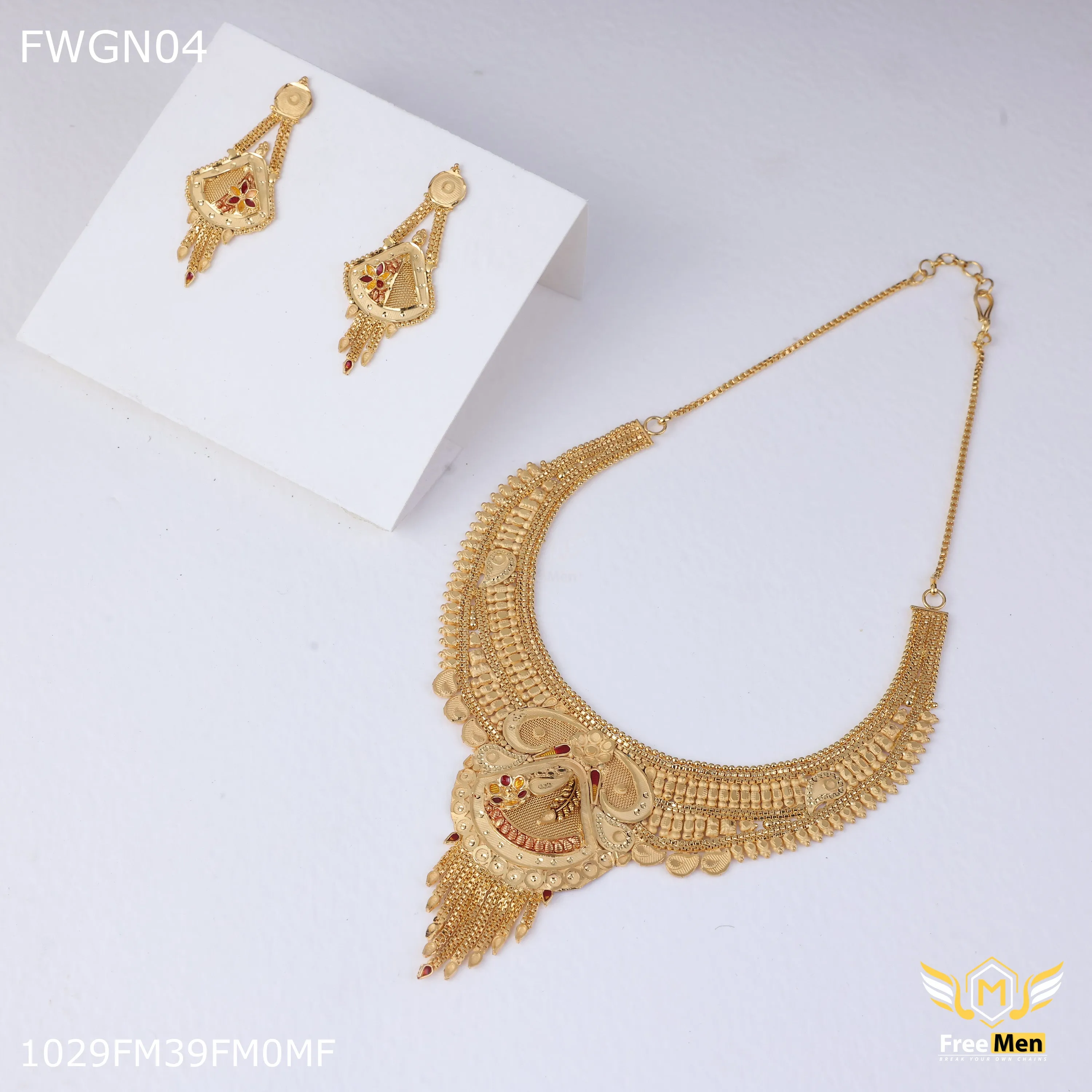 Freemen 1gm Choker Necklace With Earring for women - FWGN04
