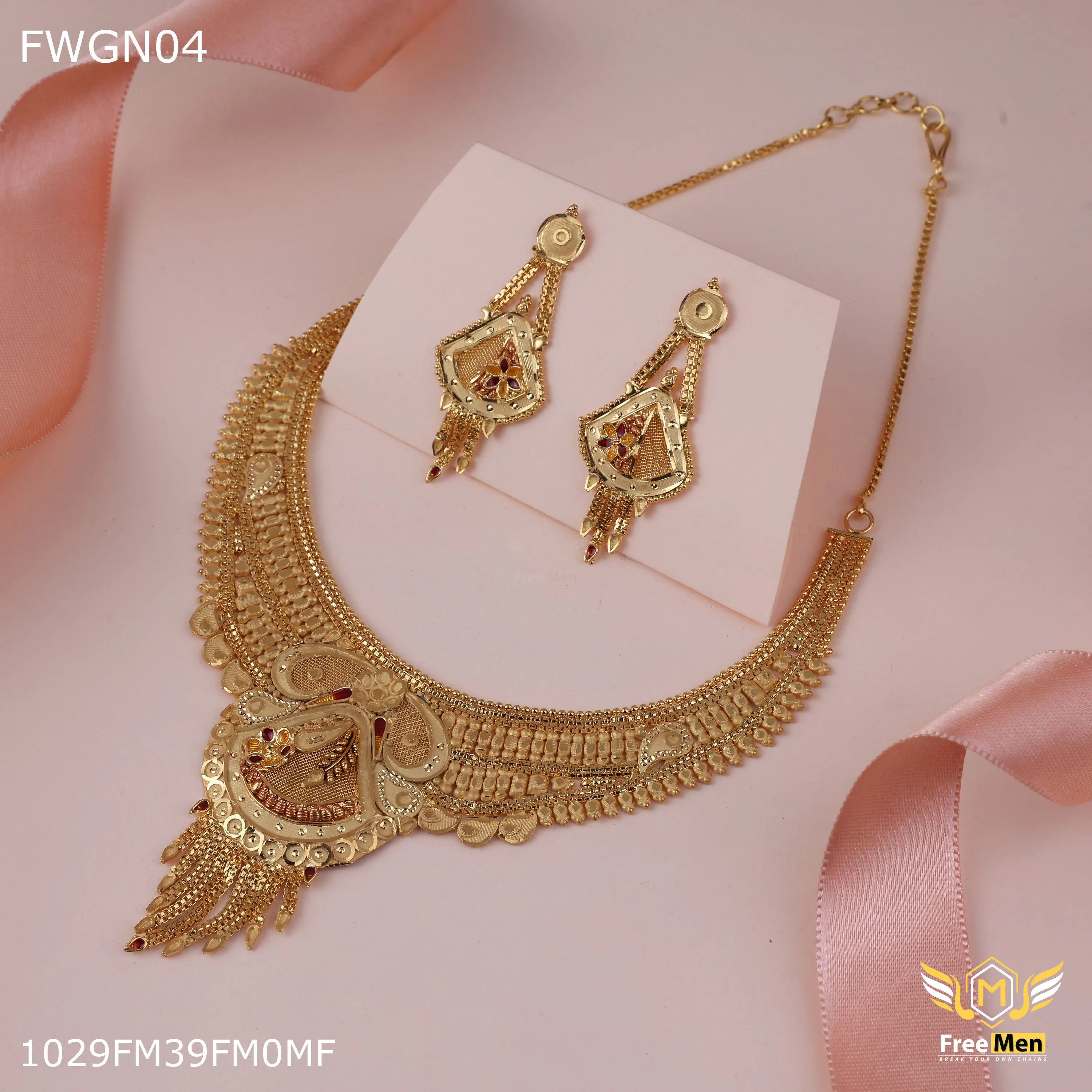 Freemen 1gm Choker Necklace With Earring for women - FWGN04
