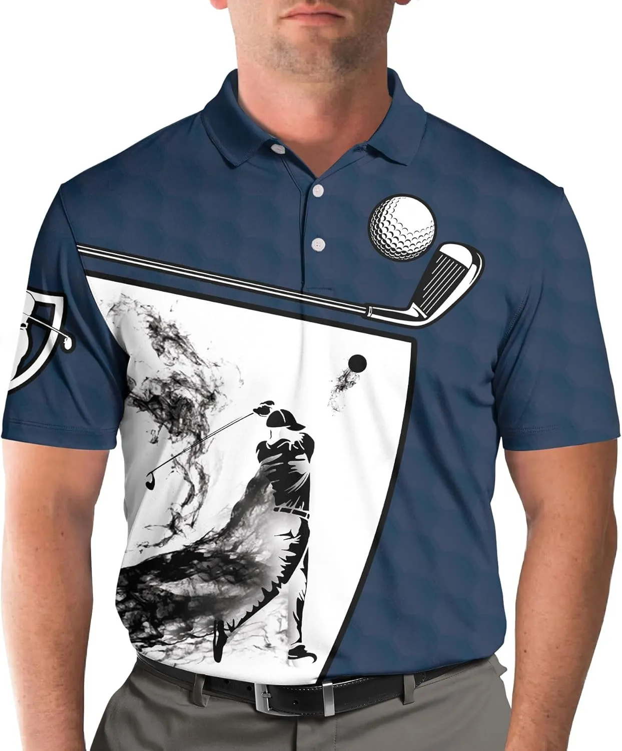 Funny Golf Shirts for Men, Hawaiian Polo Shirts for Men Unisex Casual Shirt Mens Polo Shirts Short Sleeve