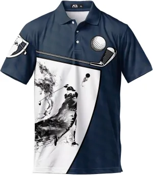 Funny Golf Shirts for Men, Hawaiian Polo Shirts for Men Unisex Casual Shirt Mens Polo Shirts Short Sleeve