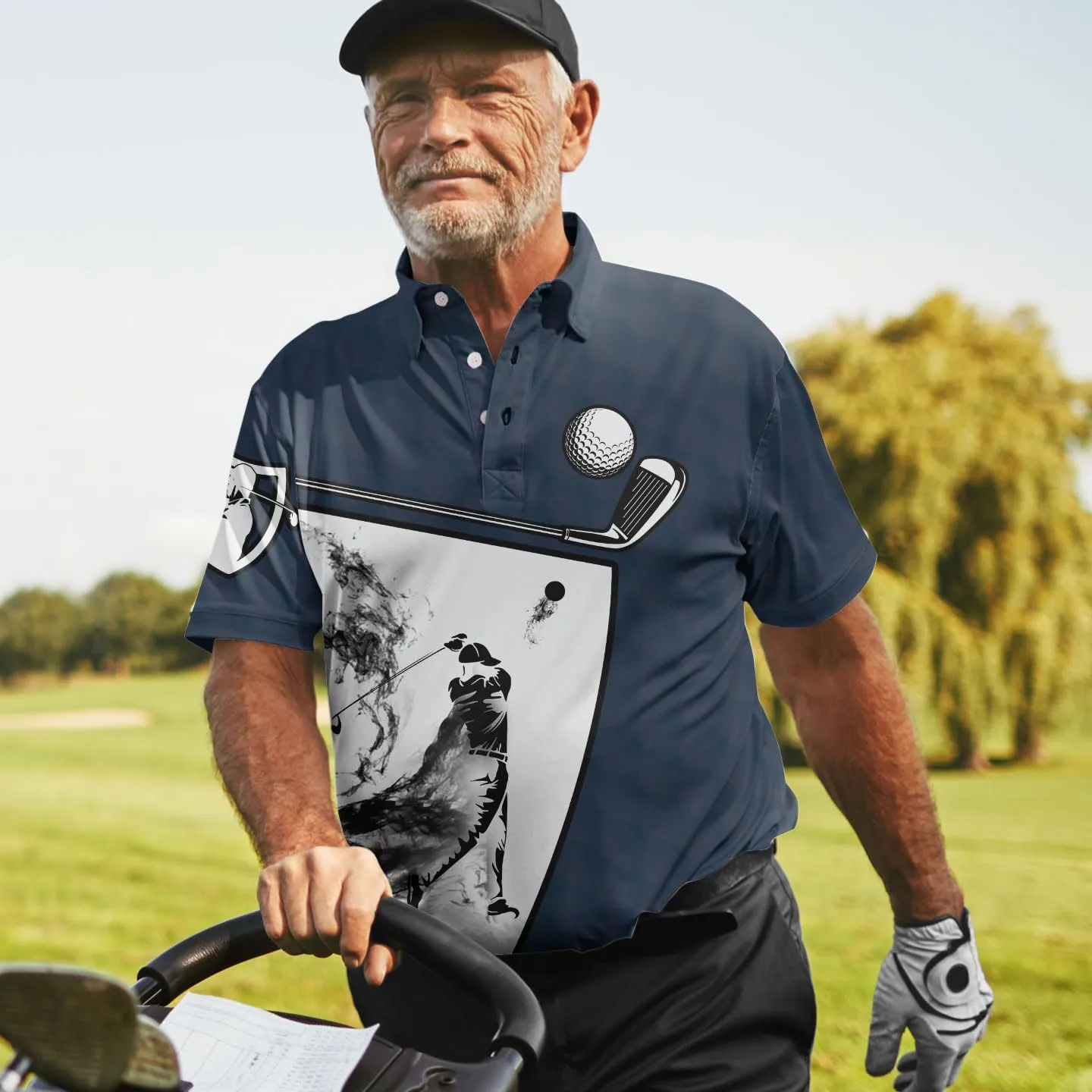 Funny Golf Shirts for Men, Hawaiian Polo Shirts for Men Unisex Casual Shirt Mens Polo Shirts Short Sleeve