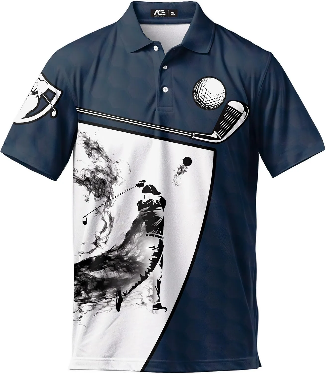 Funny Golf Shirts for Men, Hawaiian Polo Shirts for Men Unisex Casual Shirt Mens Polo Shirts Short Sleeve
