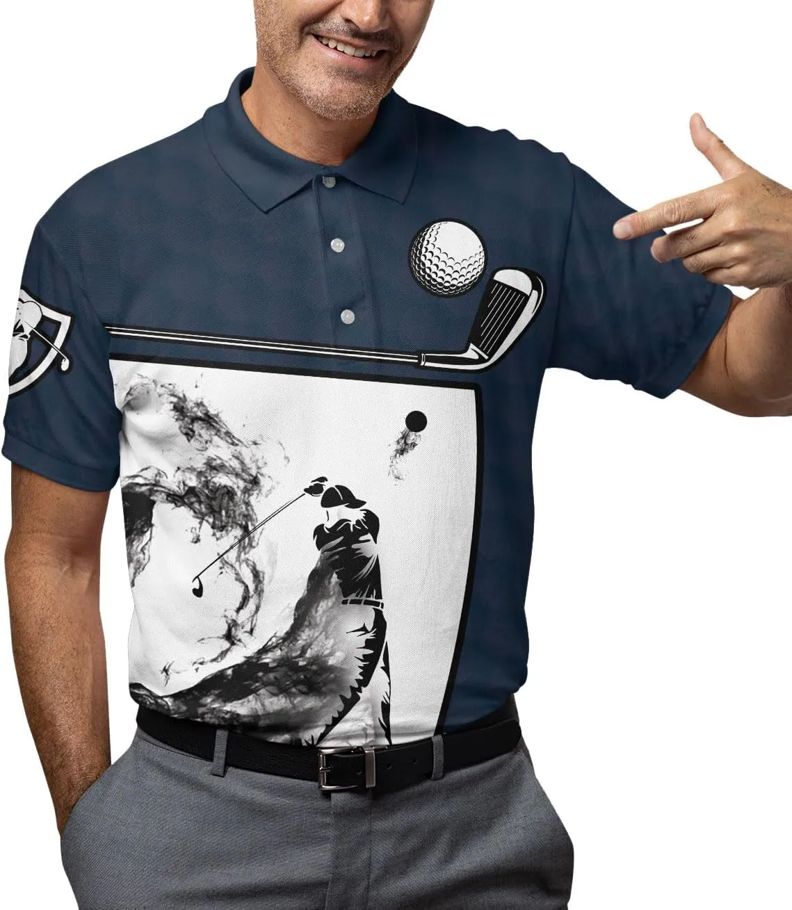 Funny Golf Shirts for Men, Hawaiian Polo Shirts for Men Unisex Casual Shirt Mens Polo Shirts Short Sleeve