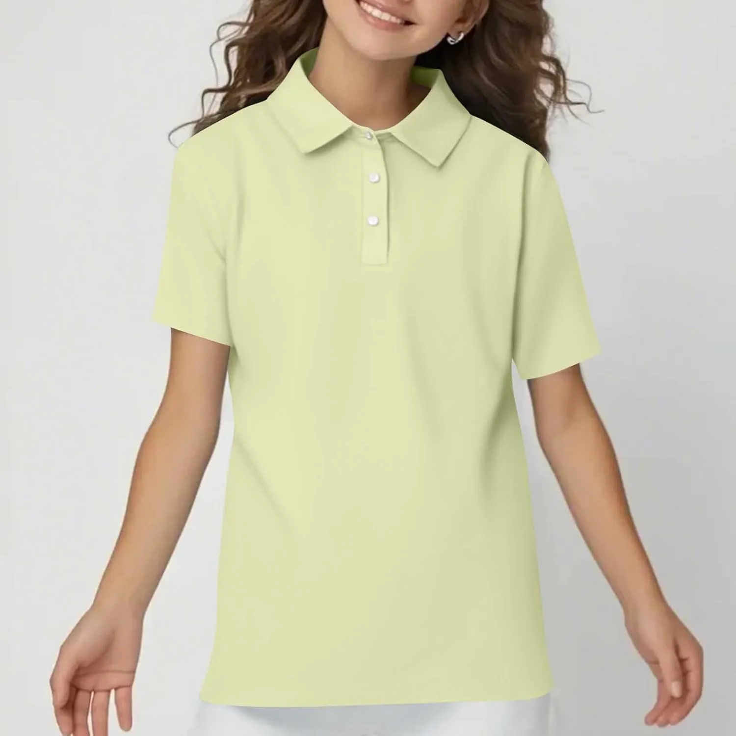 Girls Polo Shirts Short Sleeve School Uniform 3-14 Years