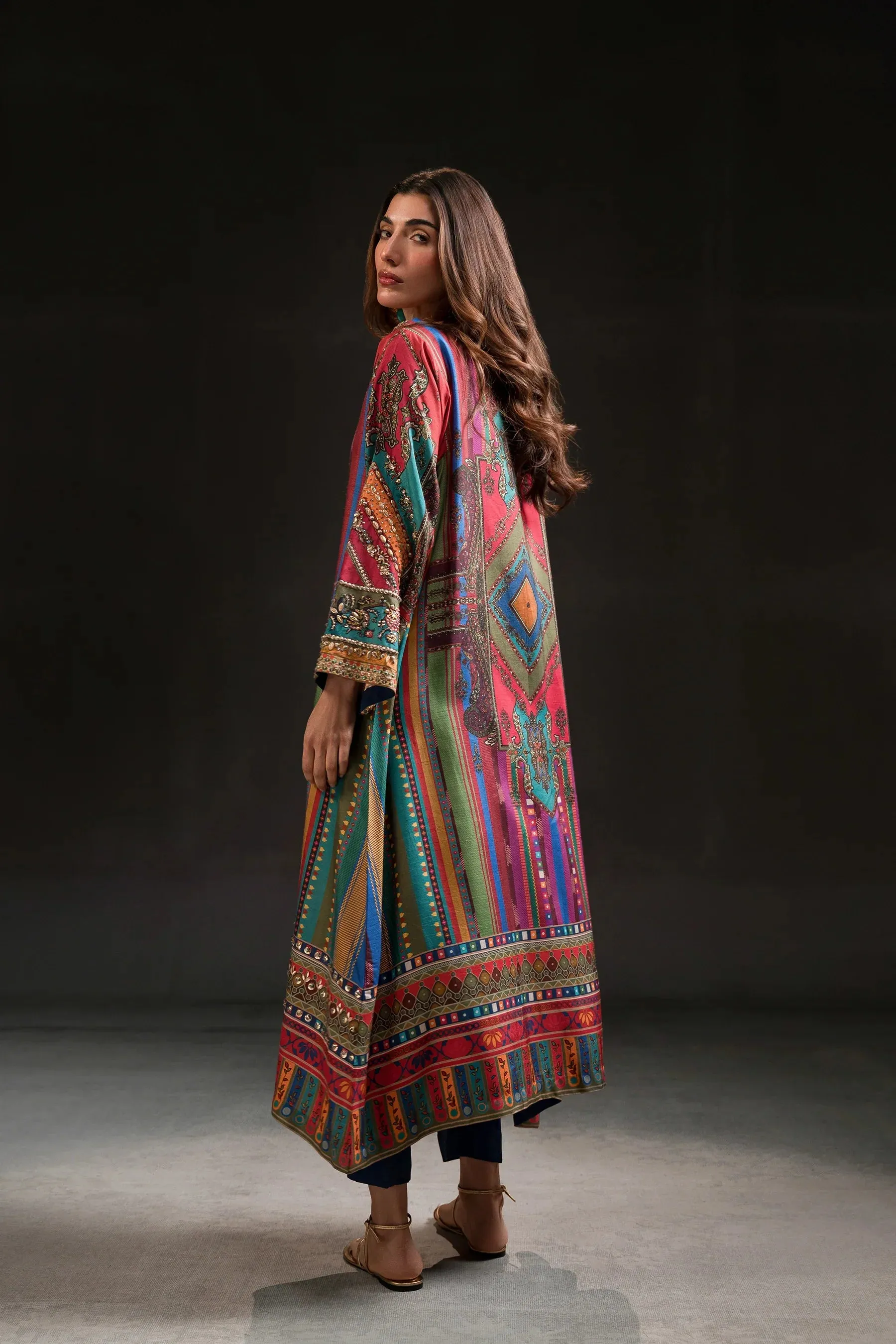 Glitz '24 - Magenta Rainbow Tunic Set (D-10)