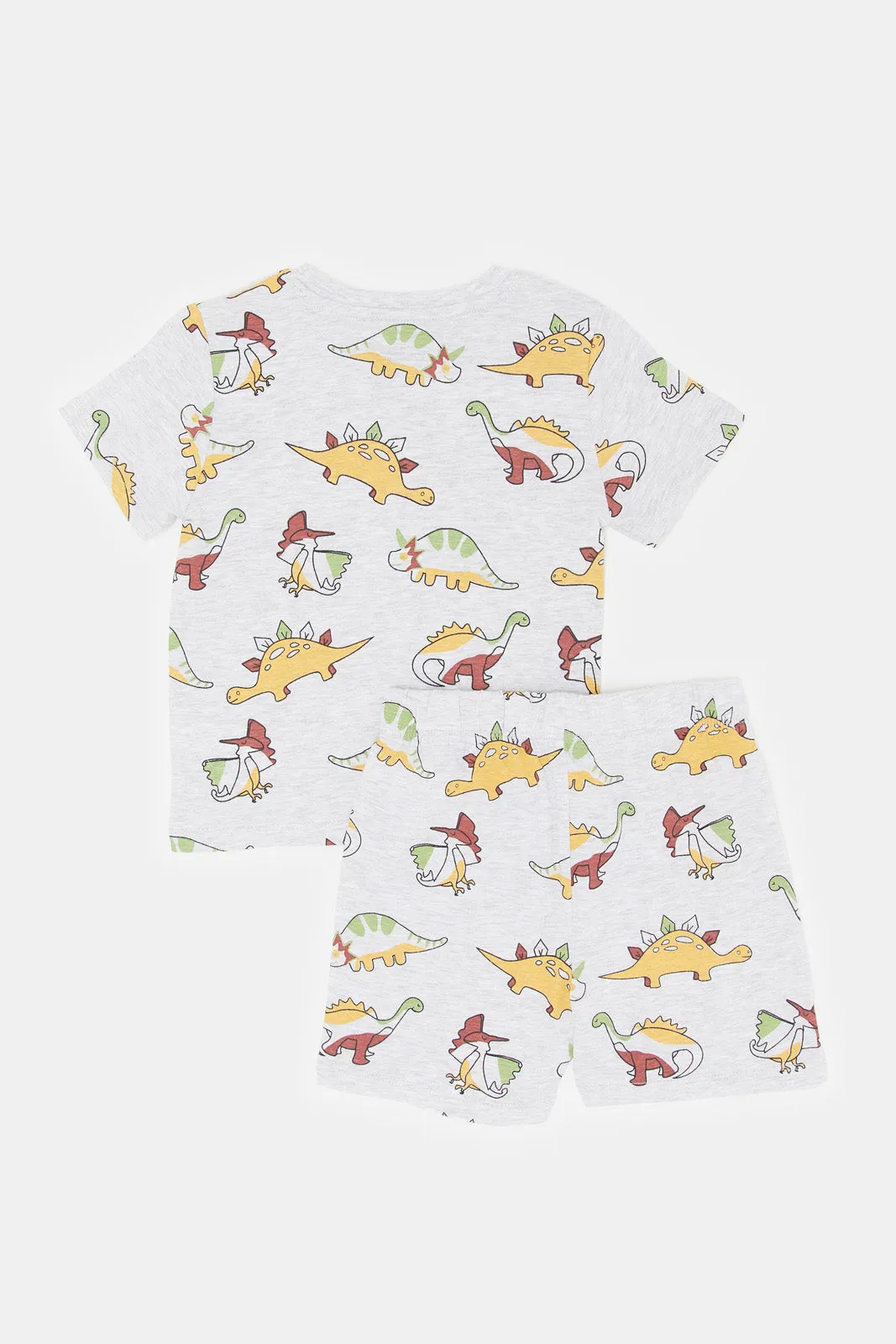 Infant Boys Grey Dino Print Pyjama Set (2 Piece)