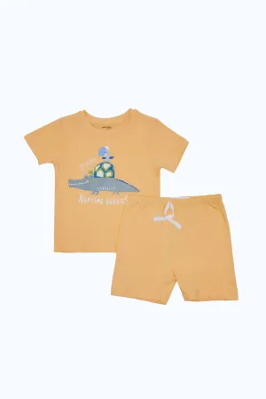 Infant Boys Yellow Crocs Print Pyjama Set (2 Piece)