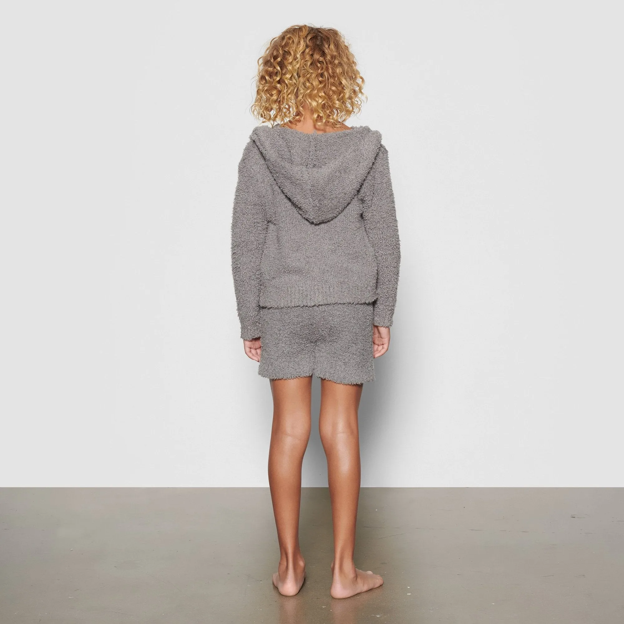 KIDS COZY KNIT HOODIE | SMOKE