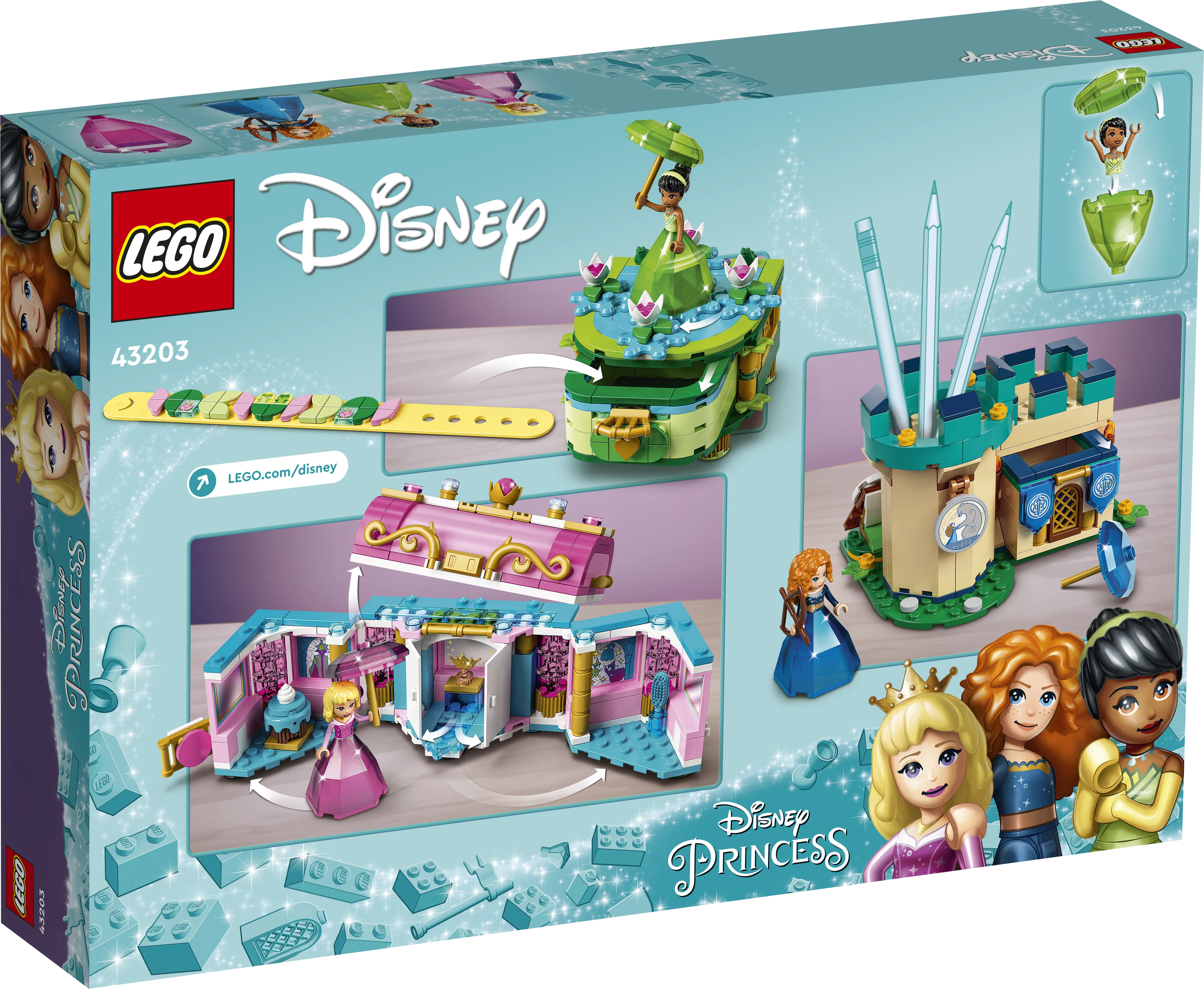 LEGO 43203 Disney Princess Aurora, Merid And Tiana's Enchanted Creations