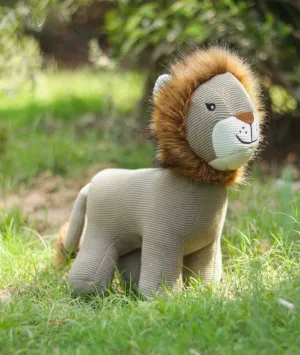 Leo- Khaki Color Cotton Knitted Stuffed Soft Toy for Babies / Kids