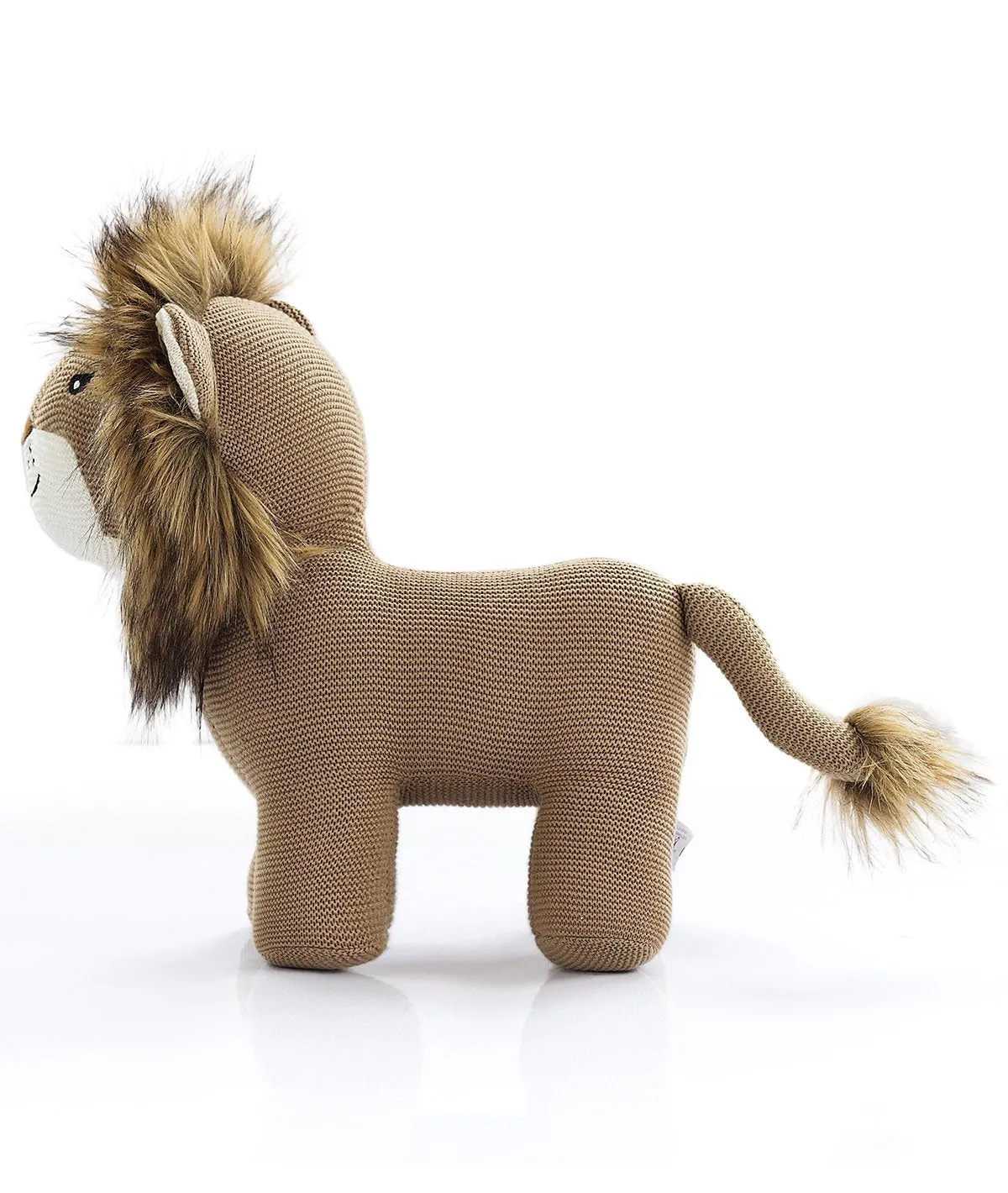 Leo- Khaki Color Cotton Knitted Stuffed Soft Toy for Babies / Kids