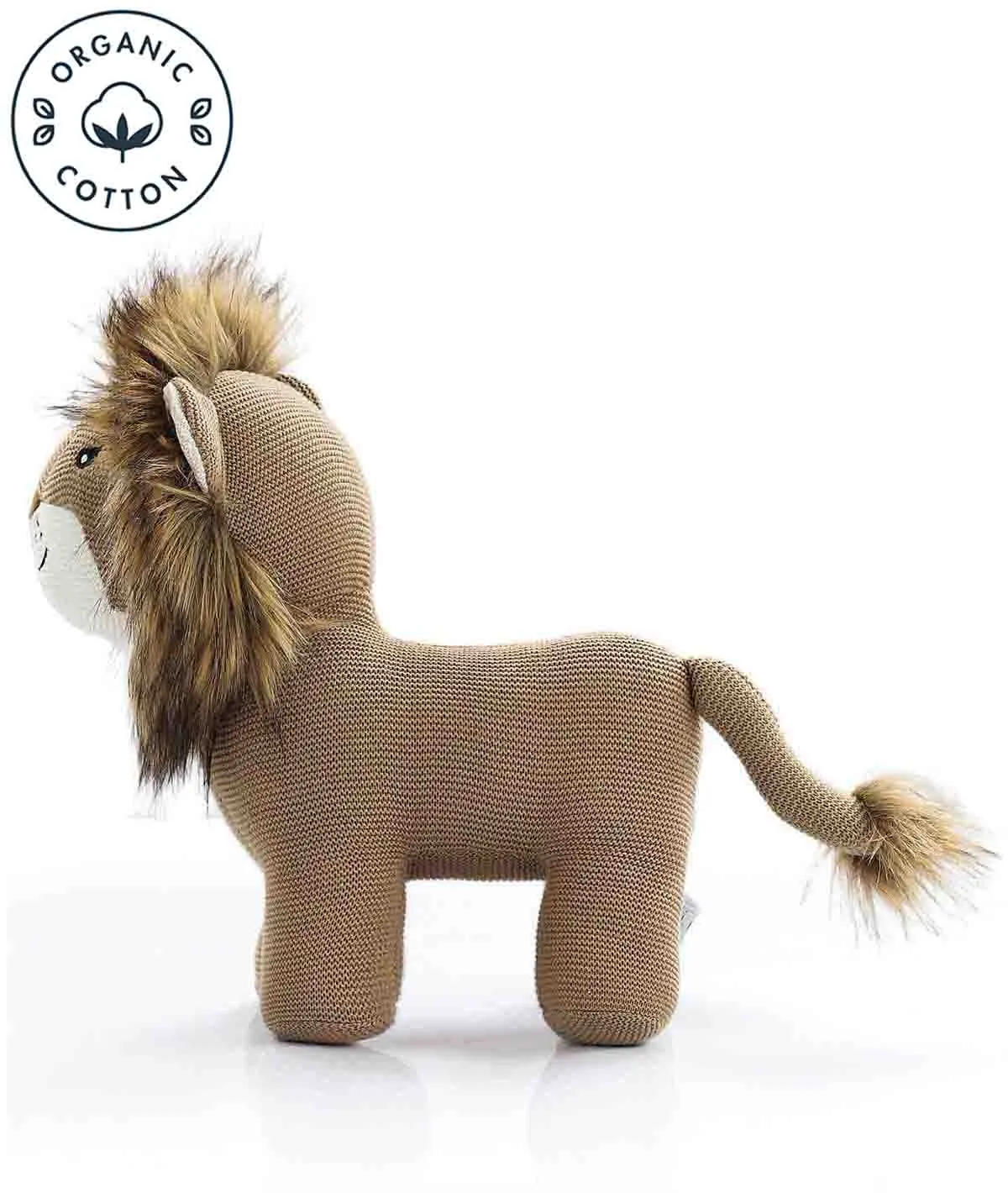 Leo- Khaki Color Cotton Knitted Stuffed Soft Toy for Babies / Kids