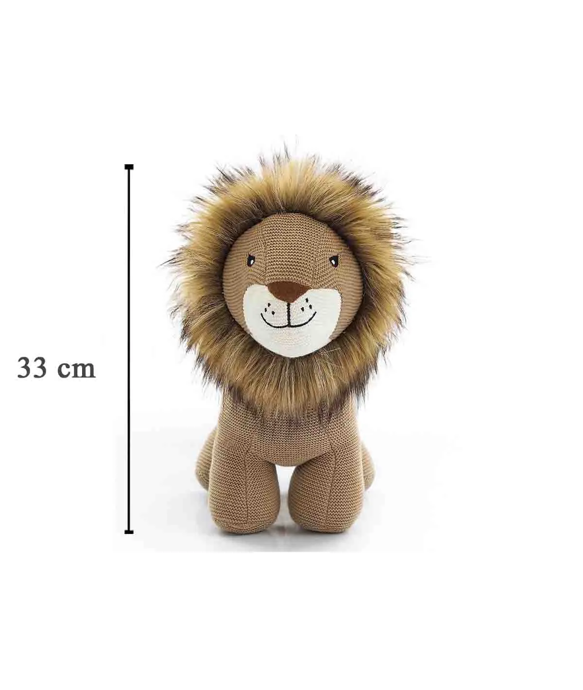 Leo- Khaki Color Cotton Knitted Stuffed Soft Toy for Babies / Kids