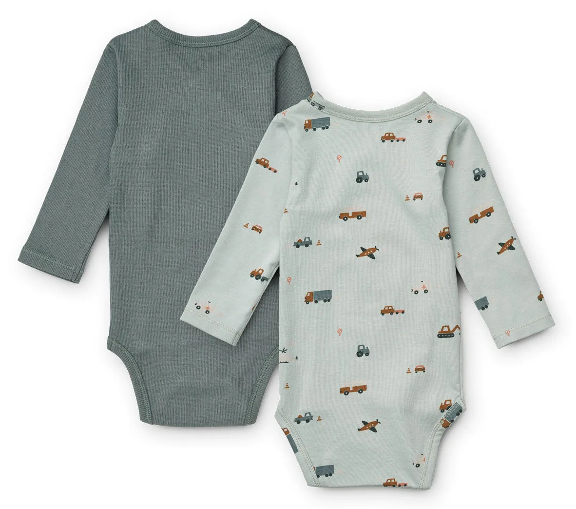 Liewood Hali Body Longsleeve 2-pack | Vehicles/ Blue Fog mix