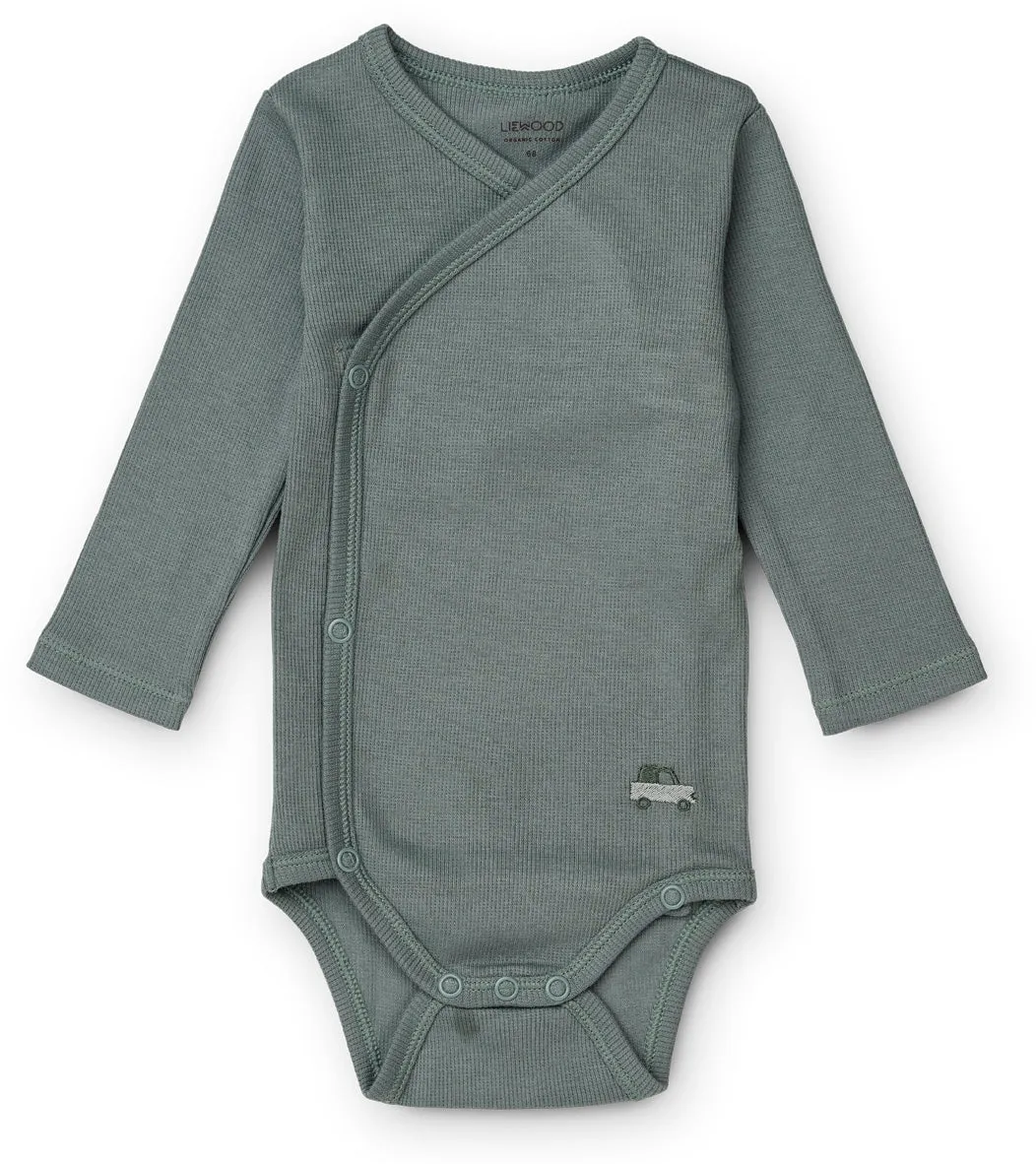 Liewood Hali Body Longsleeve 2-pack | Vehicles/ Blue Fog mix