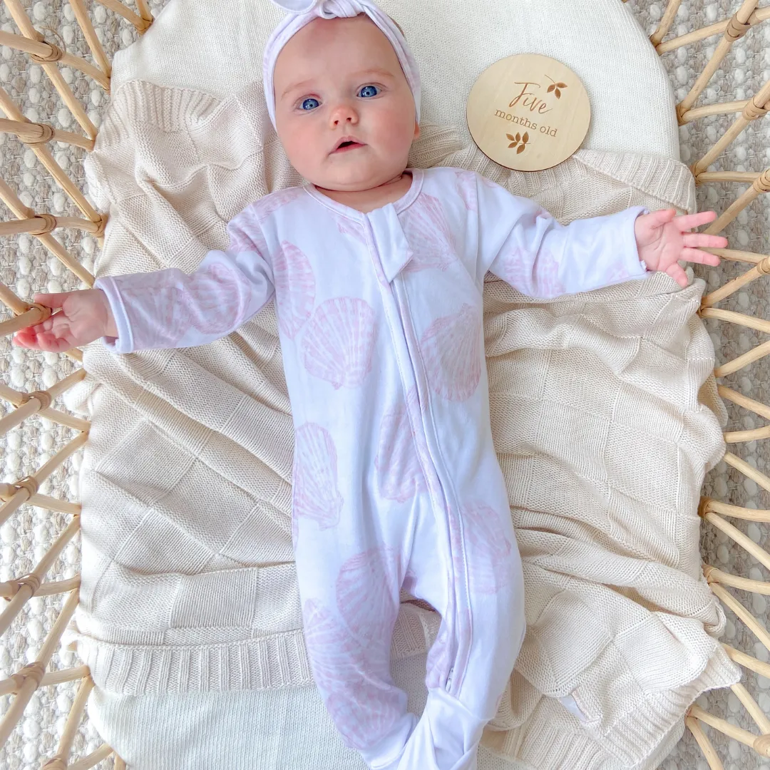 Long Zippy Romper (Sea Shell)