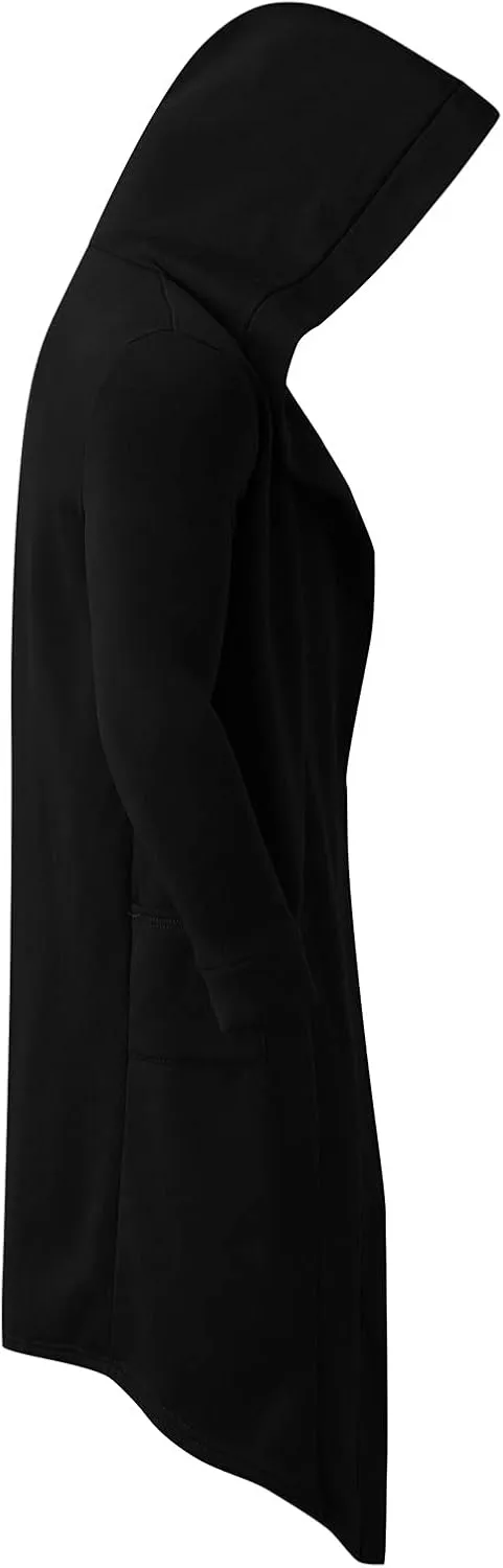 Mens Hoodies Men's Dark Style Solid Color Long Cardigan Cloak Coat Hooded Sweater Jacket